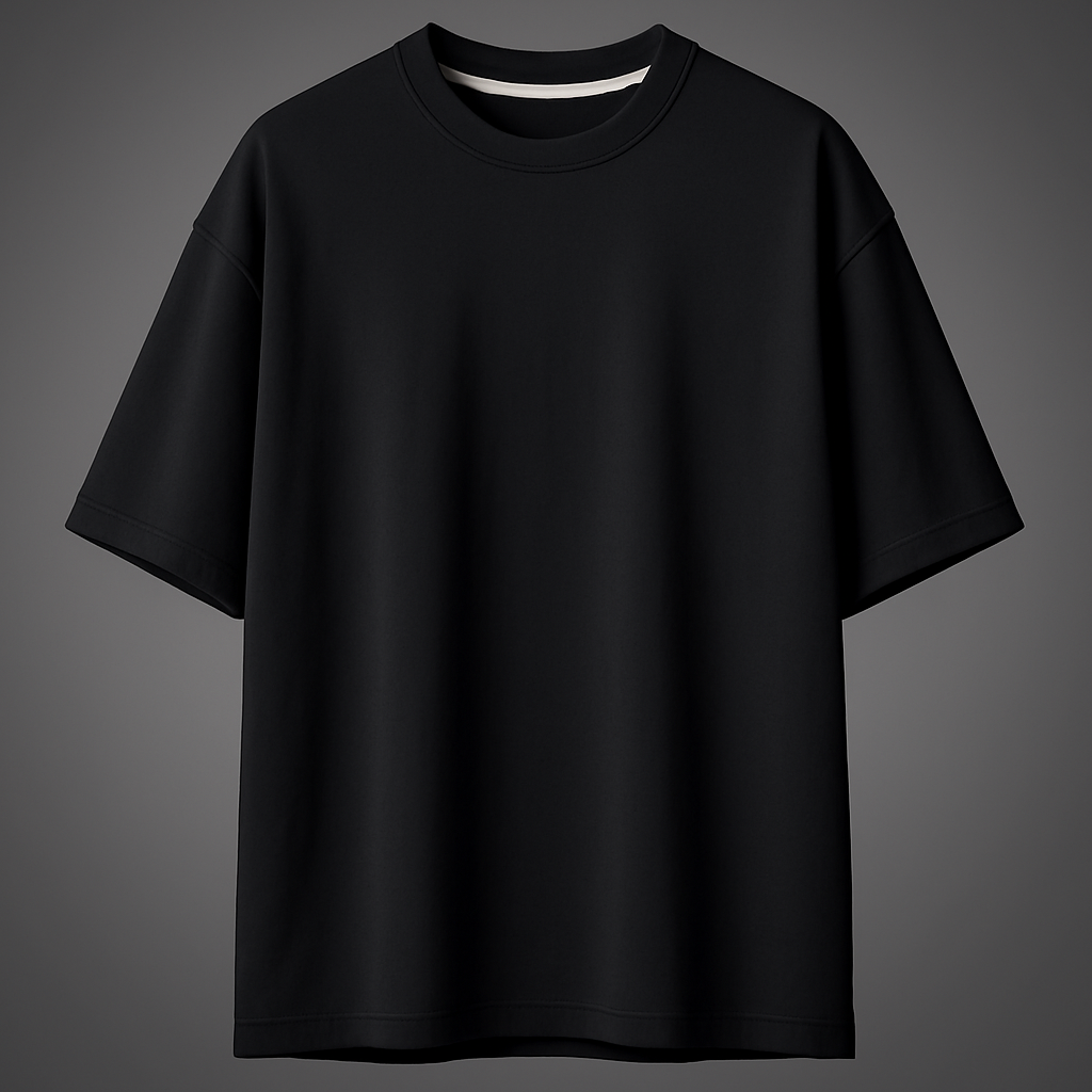 Black Oversize t-shirt on a gray background