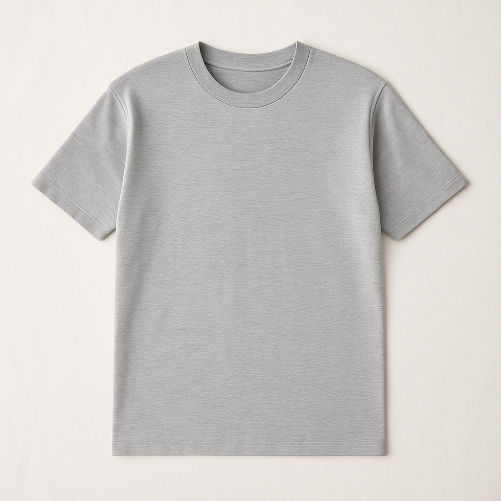 Gray t-shirt on a light gray background