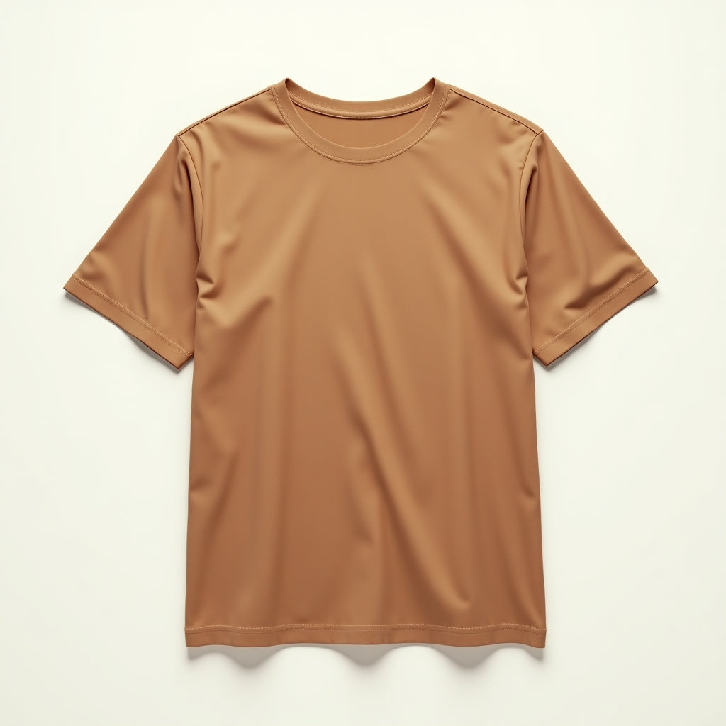 Brown t-shirt on a light beige background