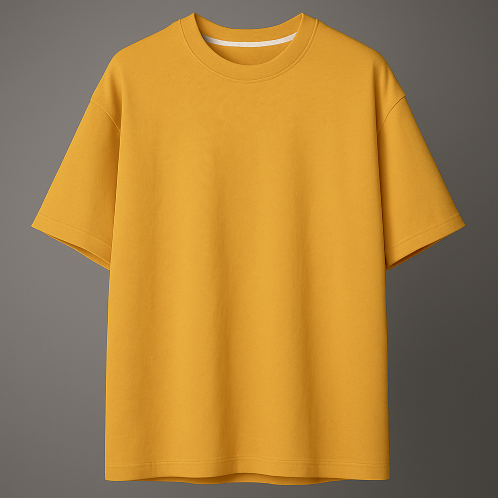 Yellow t-shirt on a gray background
