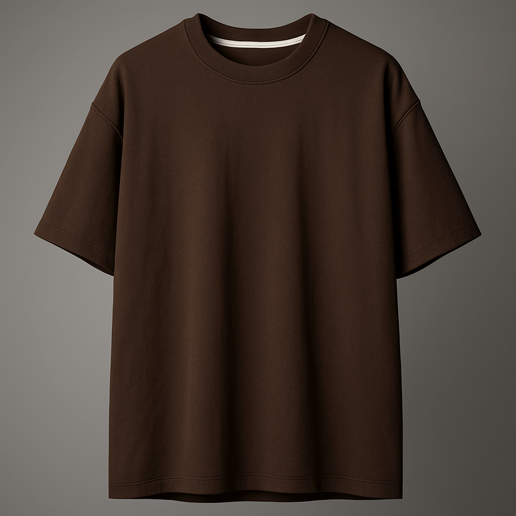 Brown t-shirt on a gray background