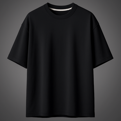 Black Oversize t-shirt on a gray background