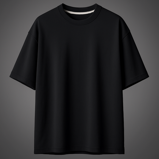 Black Oversize t-shirt on a gray background