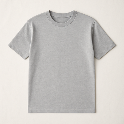 Gray t-shirt on a light gray background
