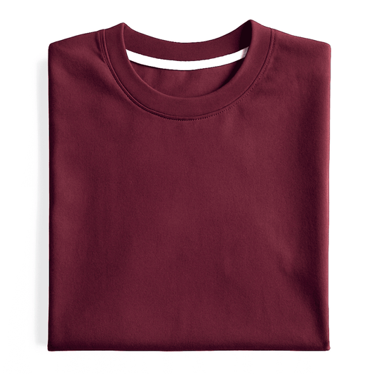 Folded maroon sweatshirt on a white background