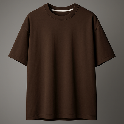 Brown t-shirt on a gray background