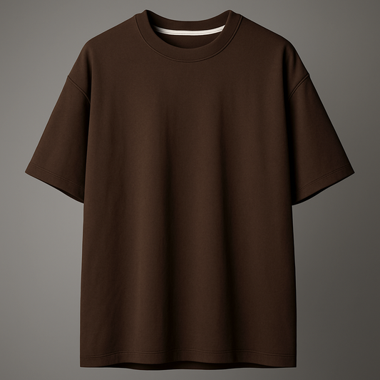 Brown t-shirt on a gray background